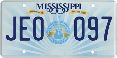 MS license plate JEO097