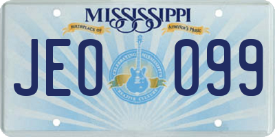 MS license plate JEO099