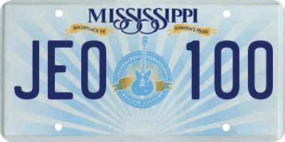 MS license plate JEO100