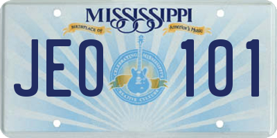 MS license plate JEO101
