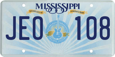 MS license plate JEO108