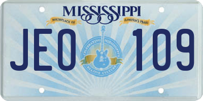 MS license plate JEO109