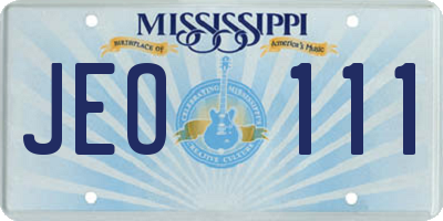 MS license plate JEO111