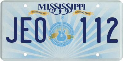 MS license plate JEO112