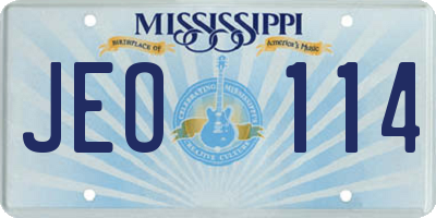 MS license plate JEO114