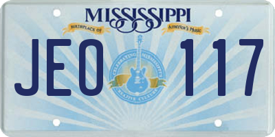 MS license plate JEO117
