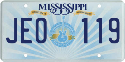 MS license plate JEO119