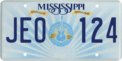 MS license plate JEO124