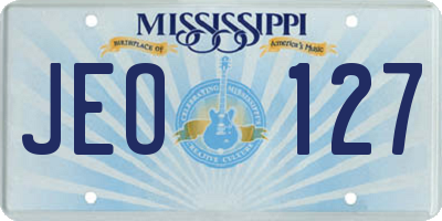 MS license plate JEO127