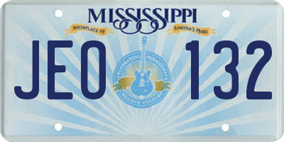 MS license plate JEO132