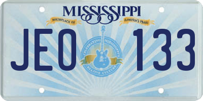 MS license plate JEO133