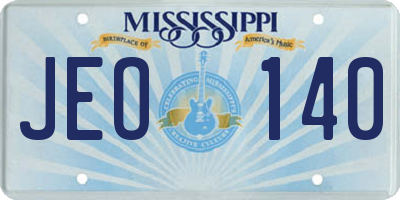 MS license plate JEO140
