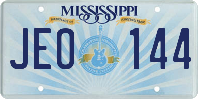 MS license plate JEO144