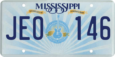 MS license plate JEO146