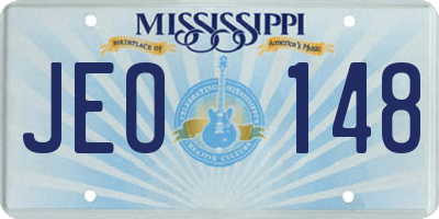 MS license plate JEO148