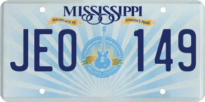 MS license plate JEO149