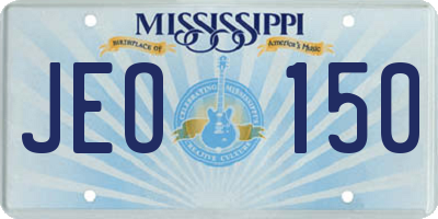 MS license plate JEO150