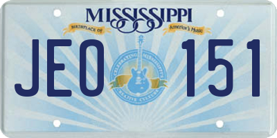 MS license plate JEO151