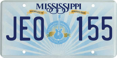 MS license plate JEO155