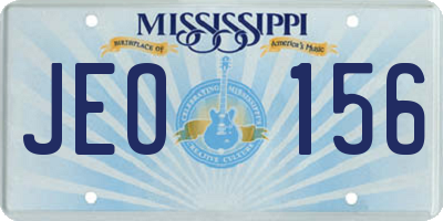 MS license plate JEO156