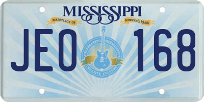 MS license plate JEO168