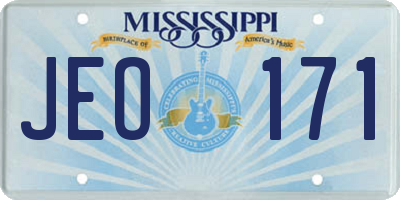 MS license plate JEO171