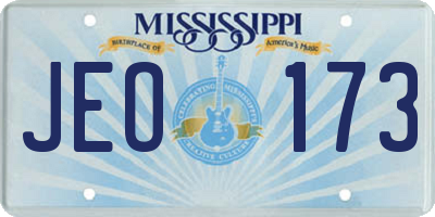 MS license plate JEO173