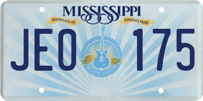 MS license plate JEO175