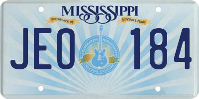 MS license plate JEO184