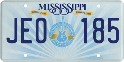 MS license plate JEO185