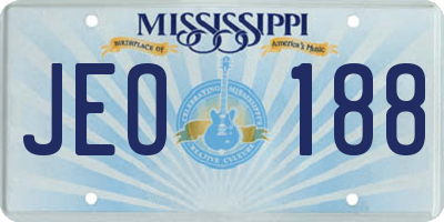 MS license plate JEO188