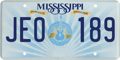 MS license plate JEO189