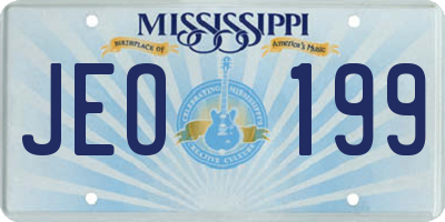MS license plate JEO199