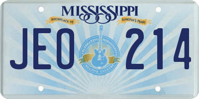 MS license plate JEO214