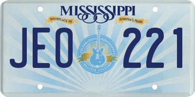 MS license plate JEO221
