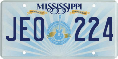 MS license plate JEO224