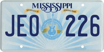 MS license plate JEO226