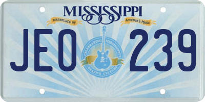 MS license plate JEO239