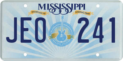MS license plate JEO241