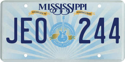 MS license plate JEO244