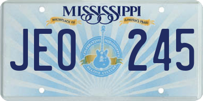 MS license plate JEO245