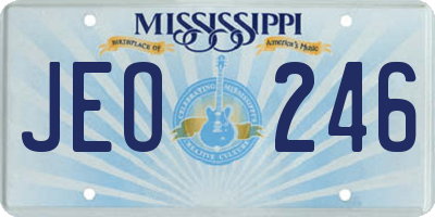 MS license plate JEO246