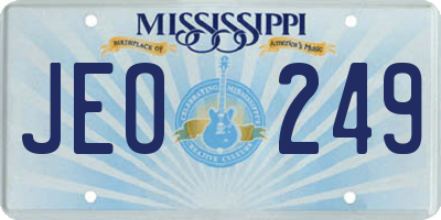 MS license plate JEO249