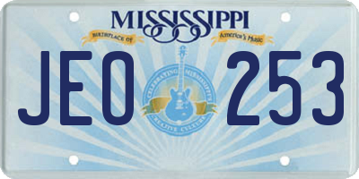 MS license plate JEO253