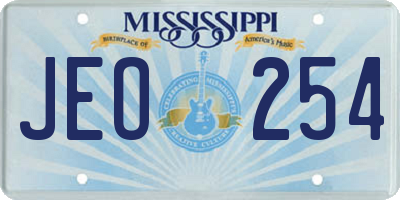 MS license plate JEO254