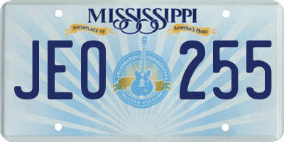MS license plate JEO255