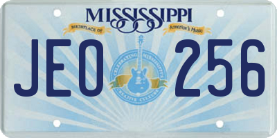 MS license plate JEO256