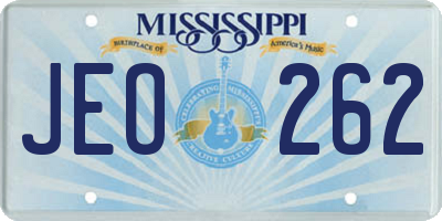 MS license plate JEO262