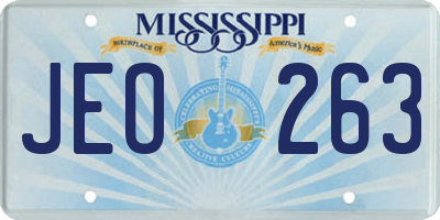 MS license plate JEO263