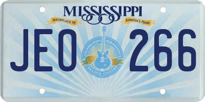 MS license plate JEO266